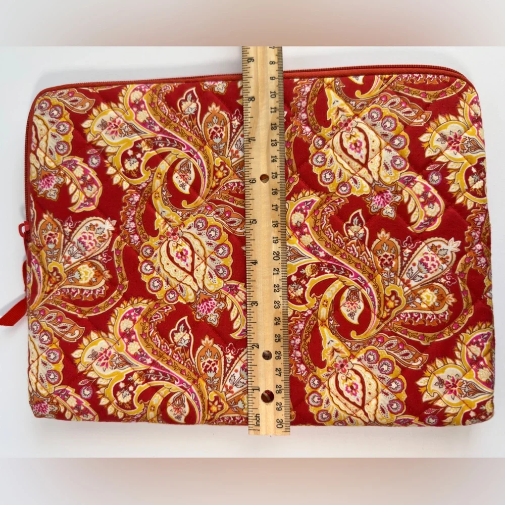 Orange Paisley Print Cotton Laptop/ Tablet Case Raymond Waites NWOT
